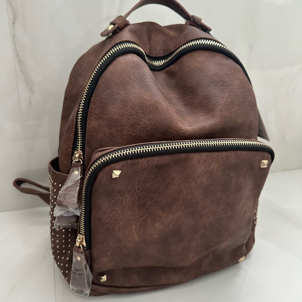 Studded Leather Backpack